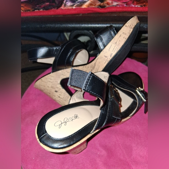 Jacylyn Smith Maxey Black Platform Buckle Slingback Sandals Size 10 NWOT - Picture 2 of 13